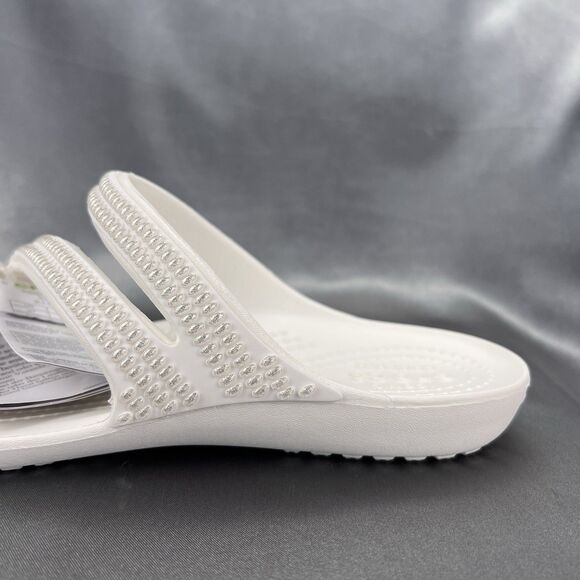 Crocs Kadee II Strappy Sandals Women's 7 White Jewels Summer Slides 211350-100 - Picture 11 of 16